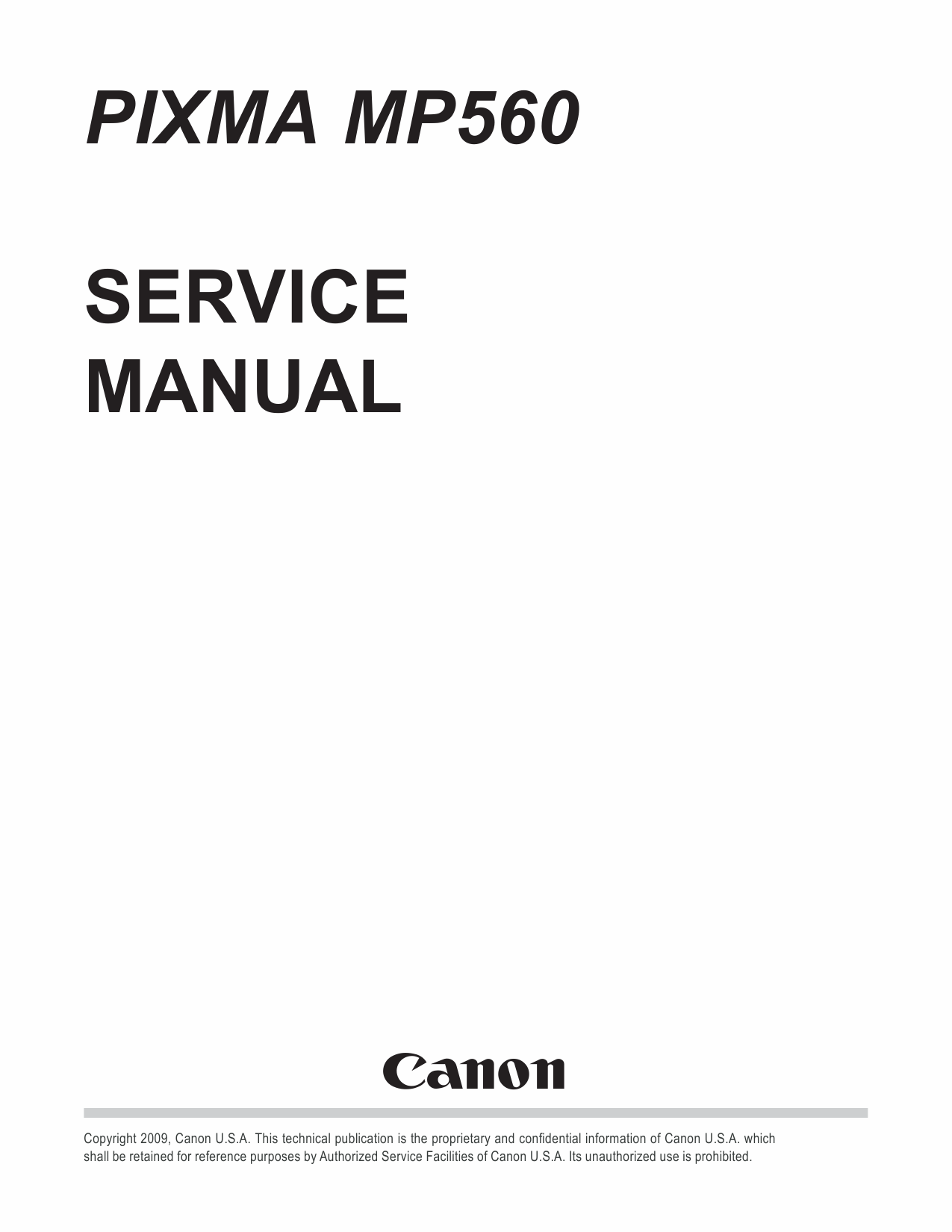 Canon PIXMA MP560 Service Manual-1